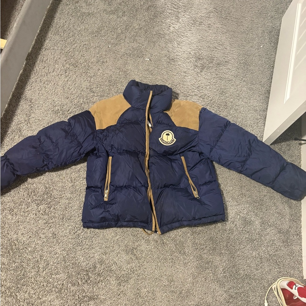 Moncler Navy and Tan Puffer Jacket